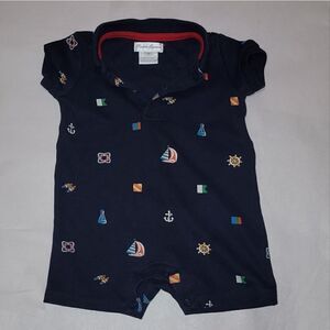 Ralph Lauren Infant Boys One Piece Sail Ocean Boat Romper Size 6 Months